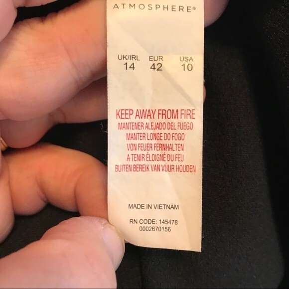 ATMOSPHERE Size 10 Black A-Line Style Crochet Dress Crewneck - Picture 5 of 7